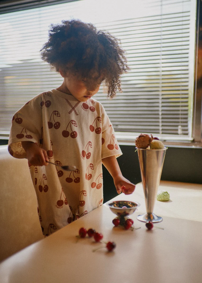 Opal Cherry Romper Tee