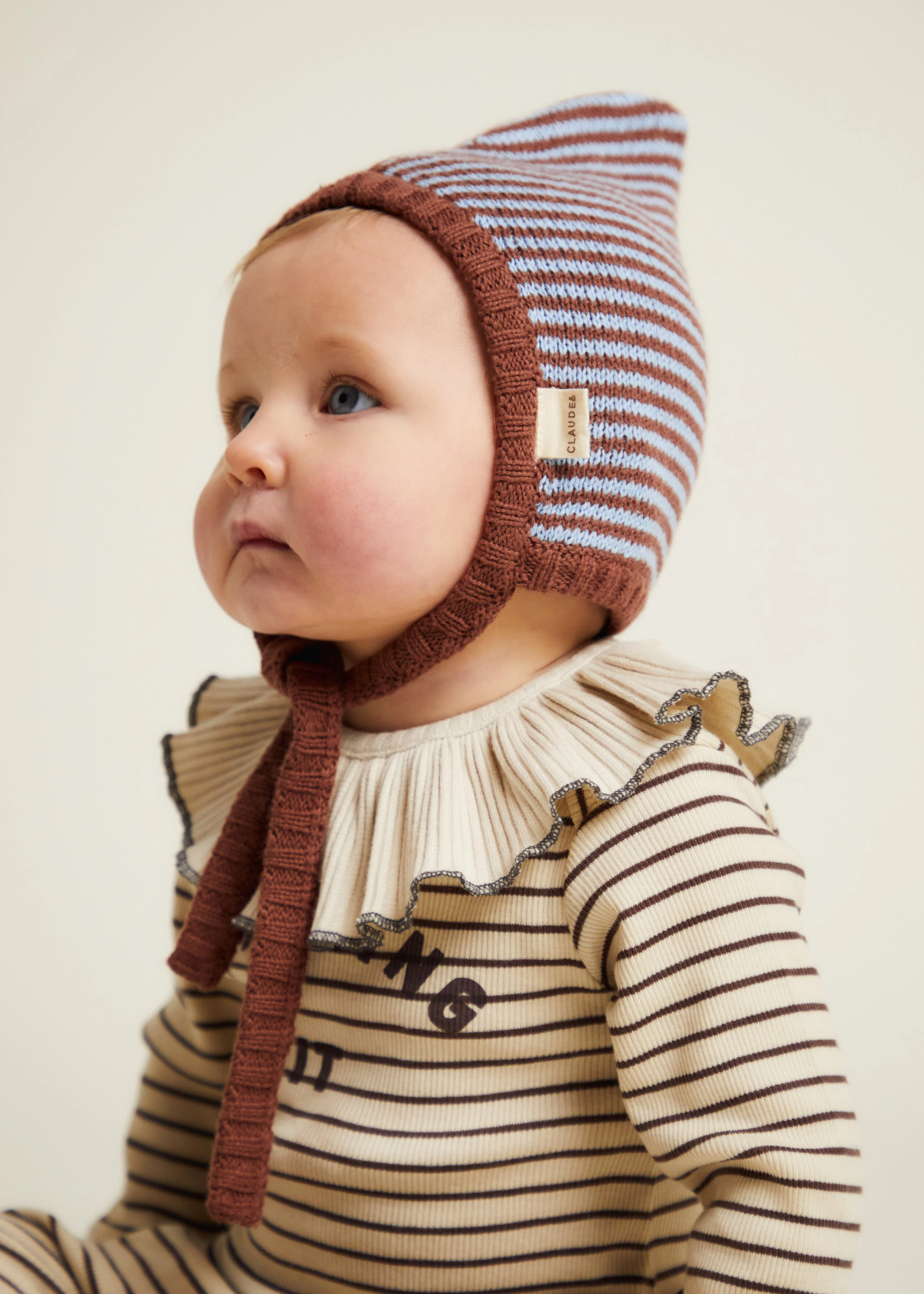 Pixie Knitted Stripe Bonnet